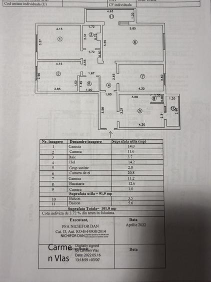 Apartament cu 4 camere decomandat în Tineretului