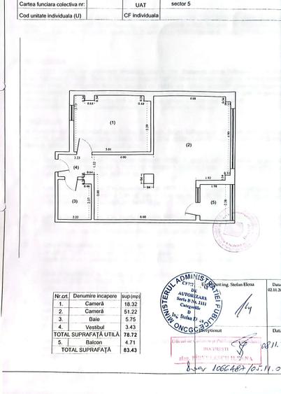 Dr Sarii,  cf 1 sporit Decomandat,  etaj3/5, 84mp, acte la zi - 8