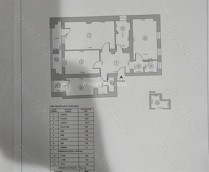 Apartament 3 camere de vanzare Dristor