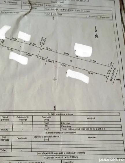 Teren de 2300 mp, în Central