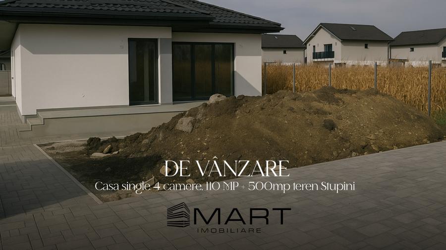 Casa single 4 camere, 110 MP + 500mp teren Stupini - 1