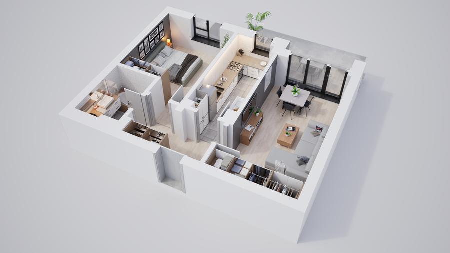 Apartament ideal de 2 camere, parcare subterană și verdeață din plin - 17