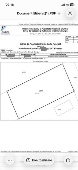 Teren 1100 mp com. Baneasa - 1