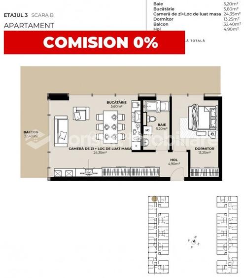 APARTAMENTE CU 2 CAMERE IN BLOC NOU | COMISION 0%