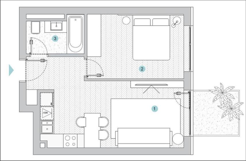 Apartament 2 camere, Podu Ros - Silk District - 3