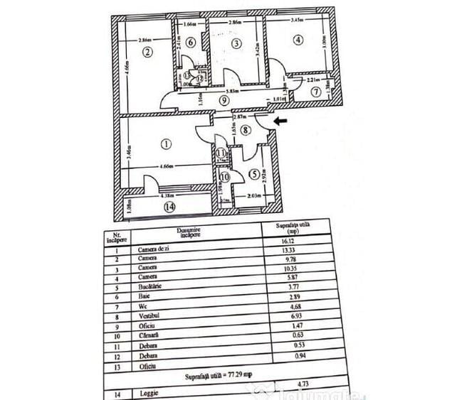 Titan - Nicolae Grigorescu vanzare ap. 4 cam dec - 1