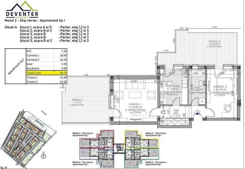 Penthouse 2 camere, 2 terase de 40 mp, lift, incalz pardoseala, baie cu geam - 3