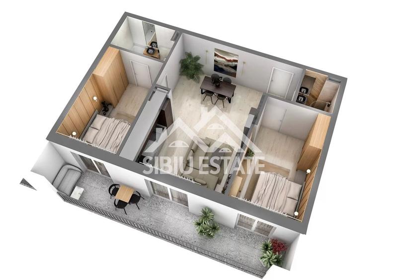 Apartament de vanzare cu 3 camere, 2 bai  etaj 1 bloc cu lift - 8