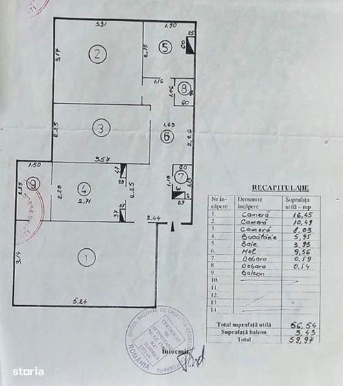 Apartament de vanzare in Galati, Tiglina 3 - 3 camere, 60 mp - 1