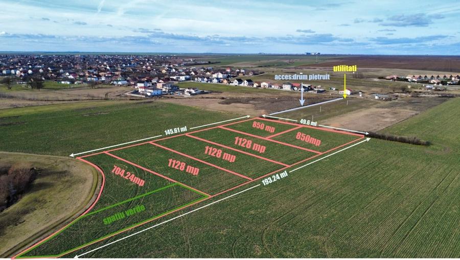 Oportunitate invest. - Parcele bloc - P.U.Z. finalizat - com. 0% - Parcela 1128 - 1