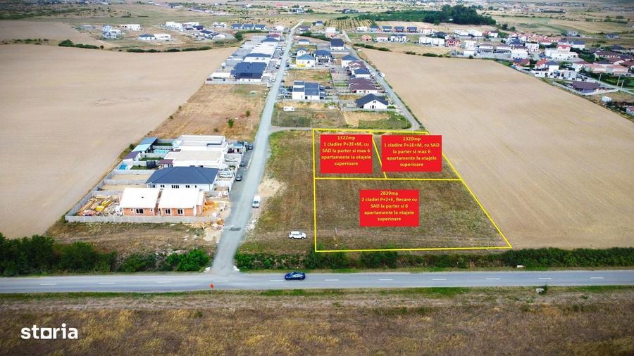 Terenuri Mosnita | servicii+6apartamente, la asfalt - toate utilitatil - 1