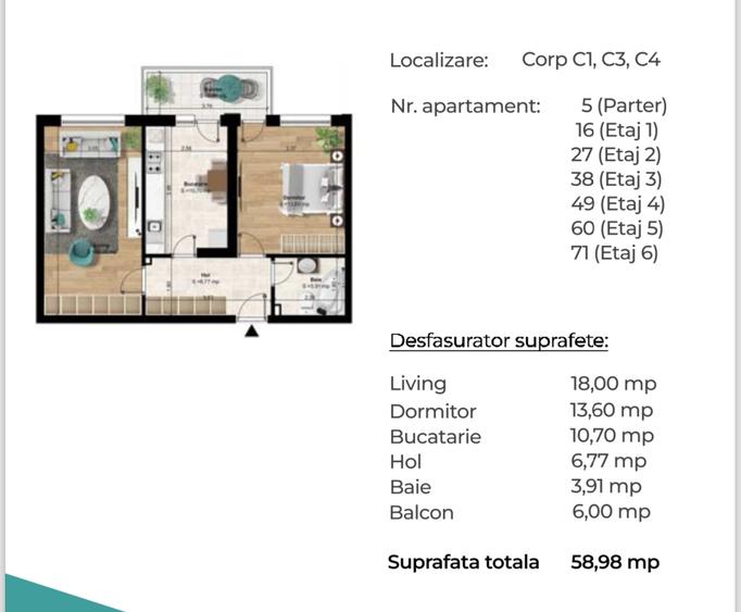 YOUNG CITY RESIDENCE - Metrou Berceni - 2 Camere - 6