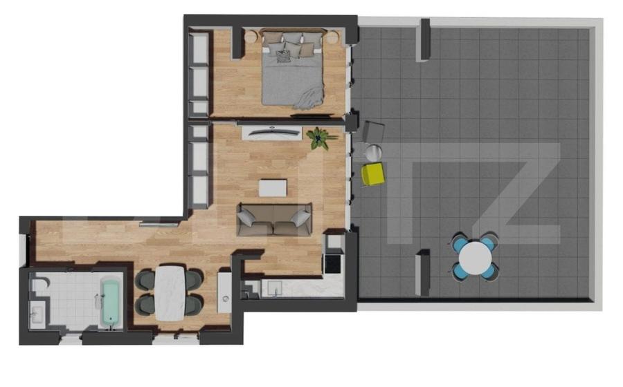 OPORTUNITATE | COMISION 0 | 2 Camere | Terasa 60 mp | Apartament cu CF - 6