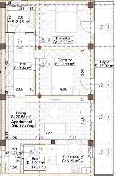 Proiect NOU. Etaj 1. Suprafata generoasa. 2 Bai. Terasa 17mp. - 2
