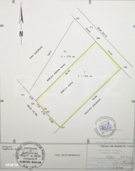 Teren pentru casa 775 mp, deschidere 20,66 m la DN72 Valea Voi - 1