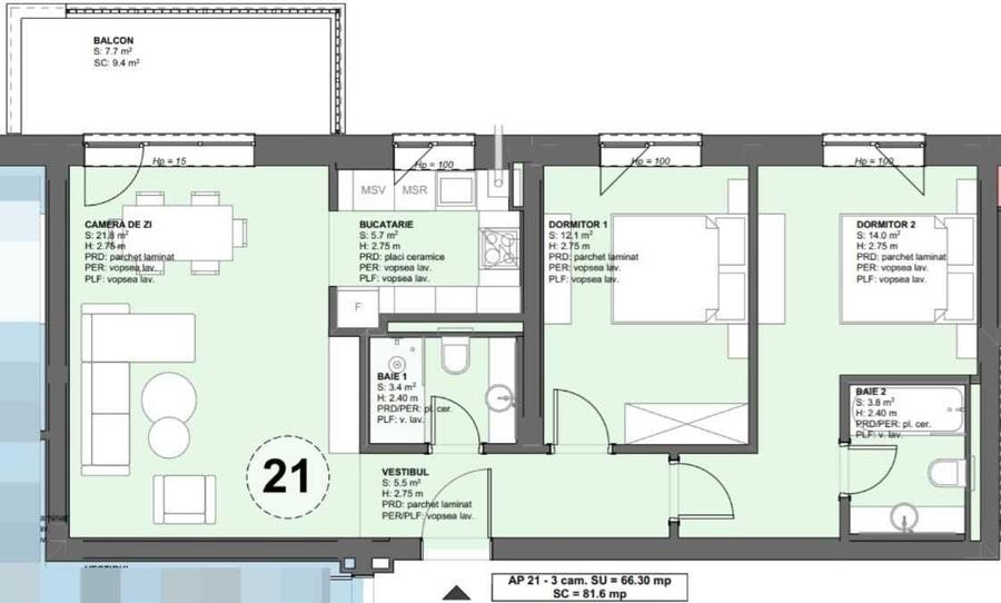 Apartament cu 3 camere decomandat în Central