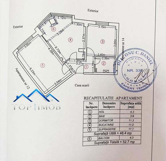 Apartament cu 2 camere decomandat în Nord
