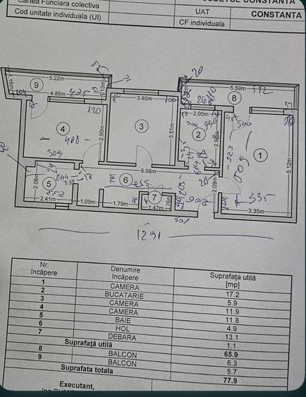 Apartament  3 camere Tomis Nord  77 mp - 1