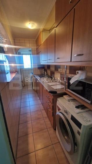 Garsoniera mobilata, etaj intermediar, parcare, beci luminoasa