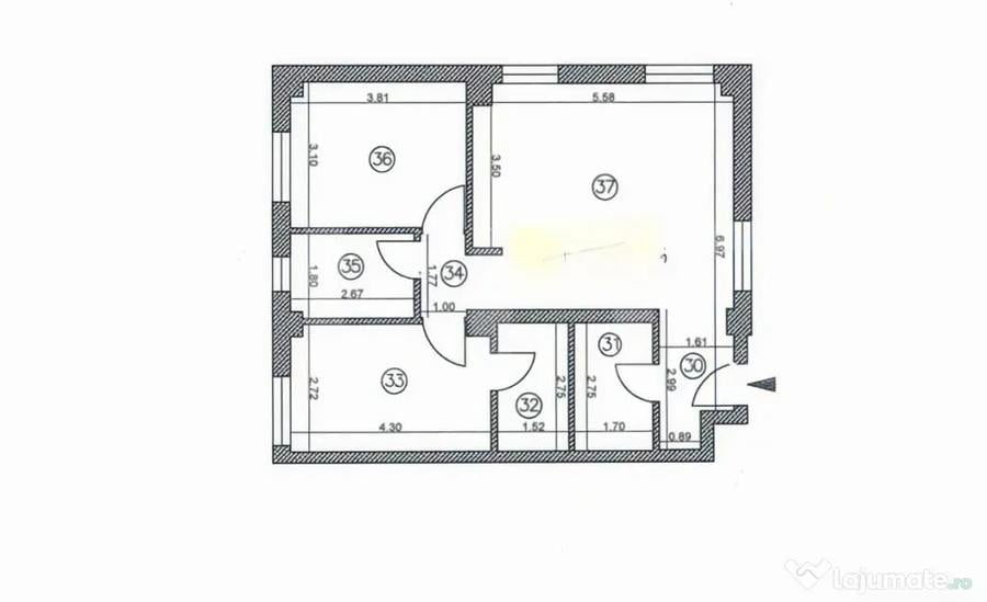Apartament cu 3 camere decomandat în Obcini