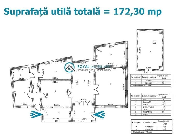 Casă individuală cu 5 camere cu Canalizare în Cantacuzino
