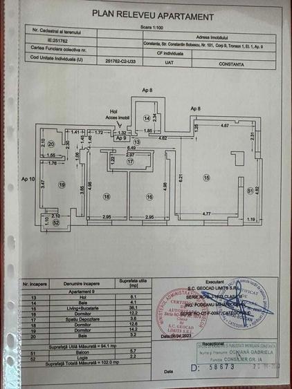 Vand apartament cu 4 camere in COMPOZITORILOR 102m3 - 4