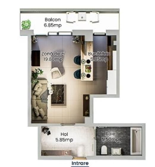 Apartament cu 1 camera de vanzare, Casa Sindicatelor, bloc nou - 2