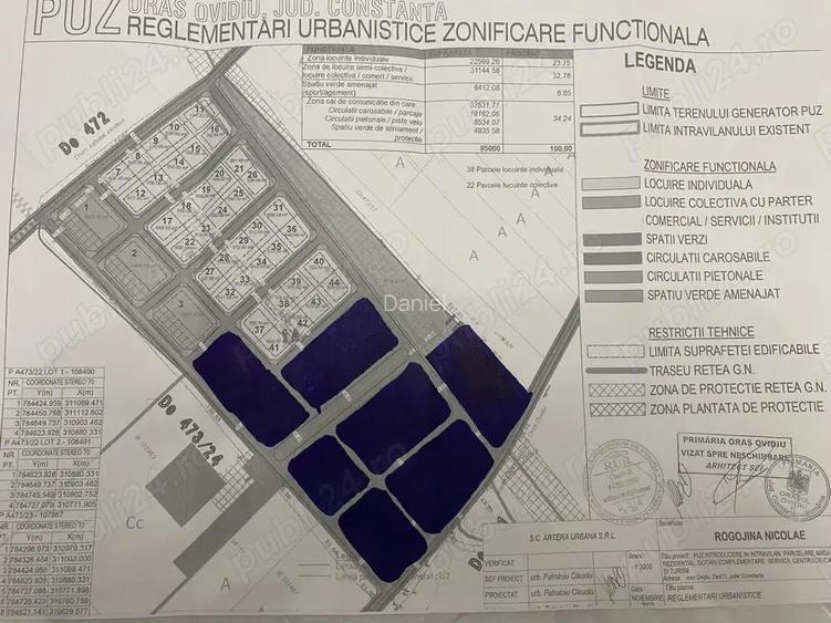 Teren intravilan oras Ovidiu zona Tineri Casatoriti