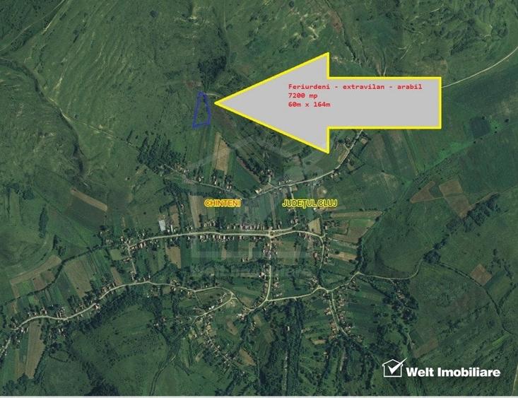Teren extravilan in Feiurdeni, 7200 mp, expunere sudica - 1