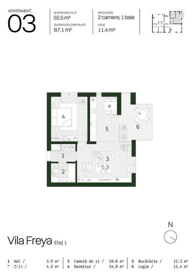 7 apartamente la VILA, Colina Park, Pompa caldura individ.,Cl. Energ.A - 9