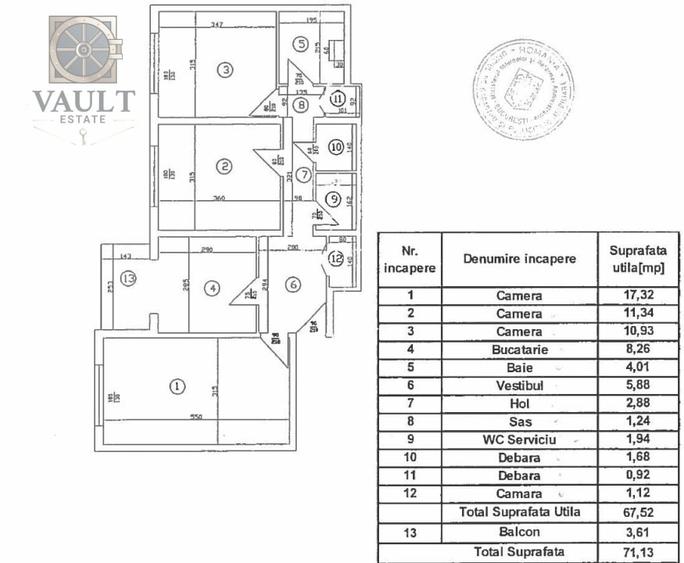 Apartament 3 camere DECOMANDAT -zona  RAHOVA - 14