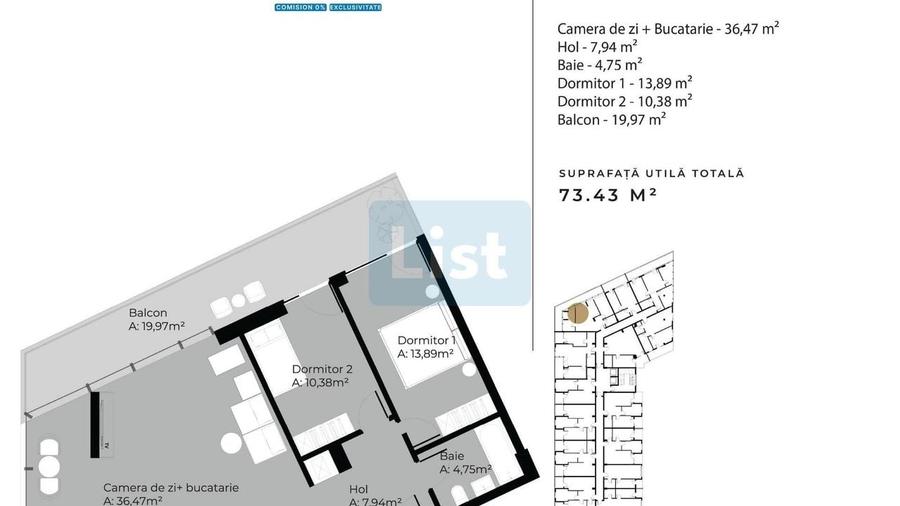 Aparatament cu 3 camere de vanzare in cartierul Sopor - 1