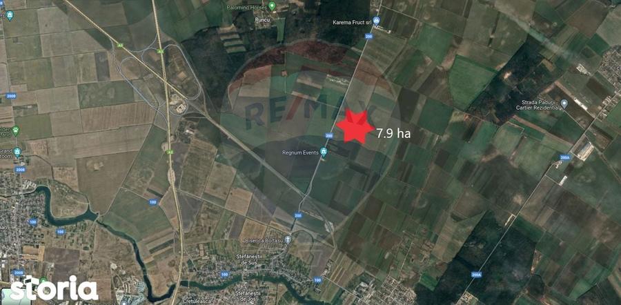 Teren industrial 7.9 ha, Afumati, deschidere 120m, Soseaua Stefanesti - 5