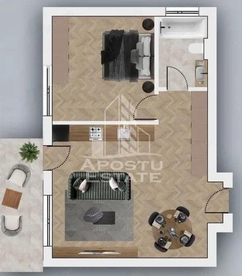 Apartament cu doua camere de vanzare in Chisoda /Giroc - 1