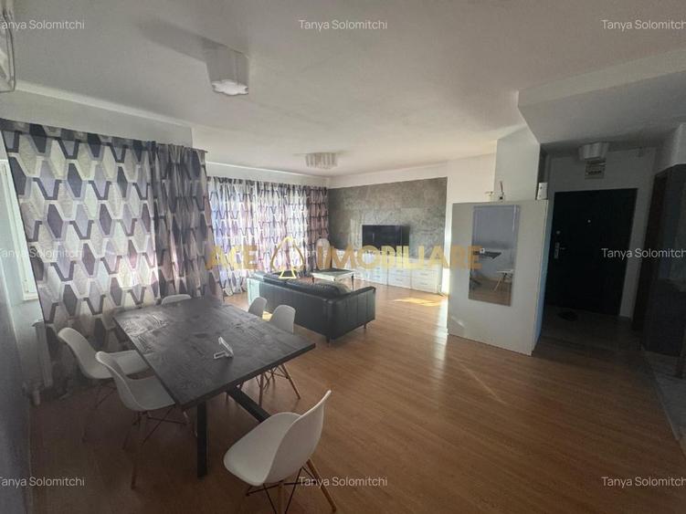 Apartament cu 3 camere semidecomandat, mobilat în Băneasa