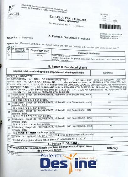 Comision 0% - Teren Primarie Dumesti, 8100 mp, front 13 ml, - 5