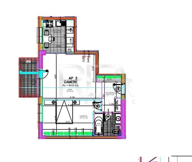 2 Camere | Parcare Subterana | Atrium Plaza - Zona Sisesti - 9