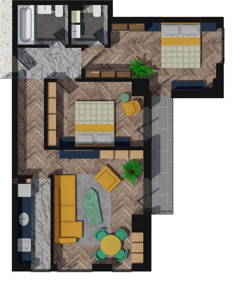 PACURARI-FINALIZAT. ap.3 camera,2 bai, 80 , finisaje premium, LIBER, CREDIT! - 1