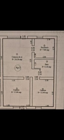 Vand apartament 3 camere decomandate , la vila cu curte individuala - 12
