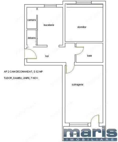 Apartament 2 camere zona Republicii - 7 Noiembrie etaj 2 - 4