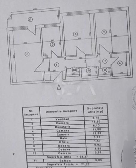 3 camere, et 1/9, anvelopat, 71 mp-Apusului - 7