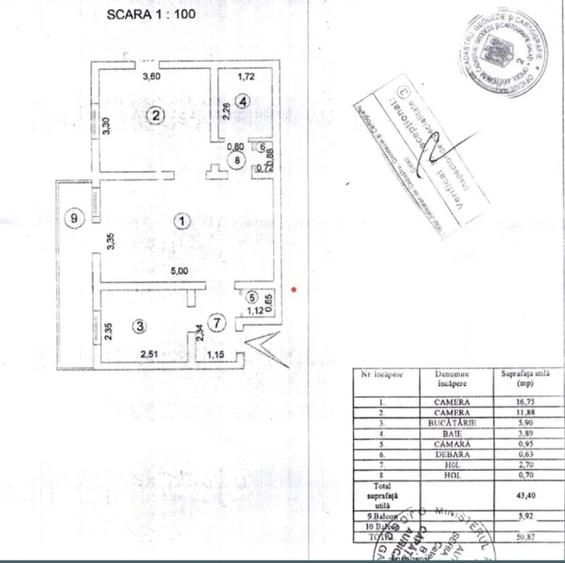 Vând aprtament 2 camere semidecomndate , parter, Mazepa 1 - 5
