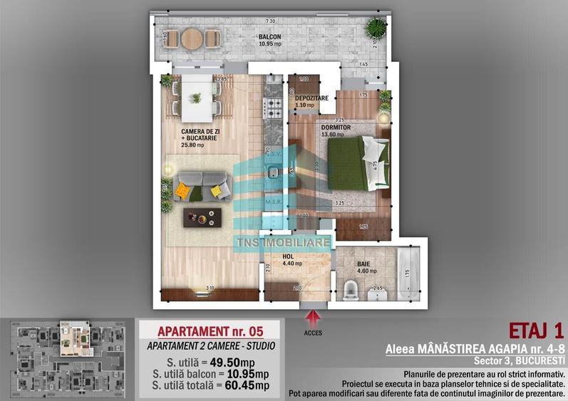 Apartament 2 Camere,Terasa 23 Mp, Titan-Nicolae Grigorescu,Metrou - 4