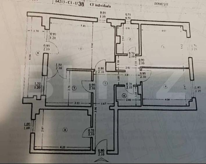 Apartament 4 camere , Tomesti , la strada principala , 98mp , Etaj 2 - 8