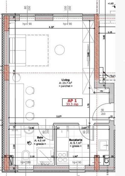 Apartament 1 camera, semidecomandat, Zona Cetatii - 4