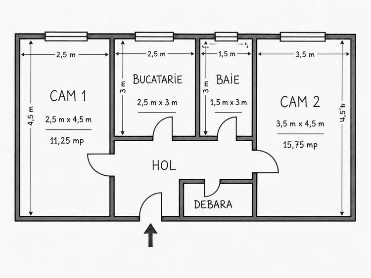 Apartament 2 camere decomandate, etaj 3, Piata Mihai Viteazu - 5