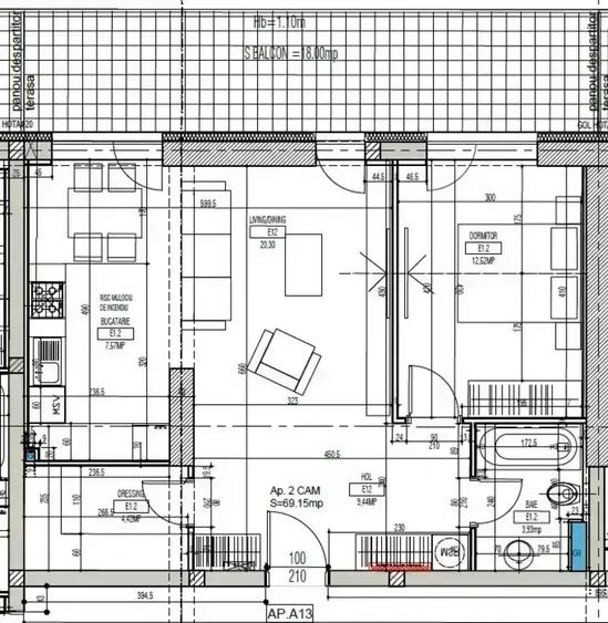 Apartament cu 2 camere decomandat în Barbu Văcărescu