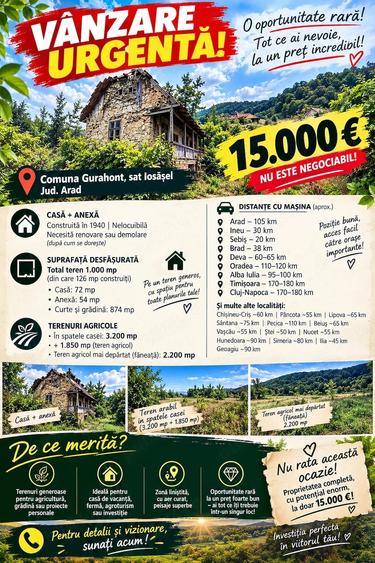 Casă cu Teren 8250 Mp în Central