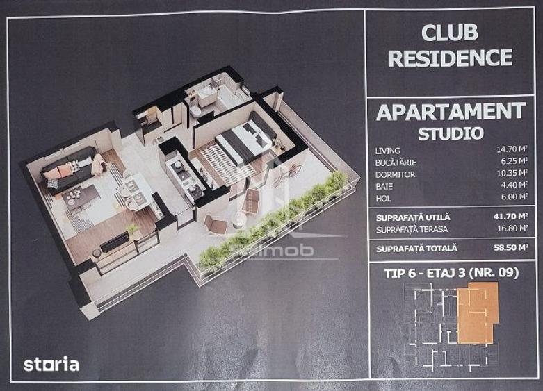 Apartament cu 2 camere în Apărătorii Patriei