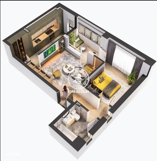 Apartament cu 2 camere decomandat în Galata